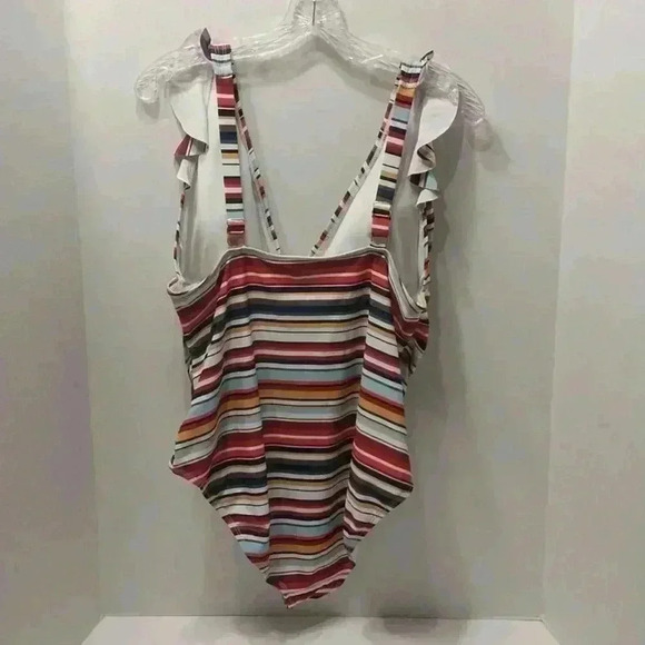 Anne Cole Women's Striped Side Rusched One Piece Swimsuit 16W - Picture 2 of 6